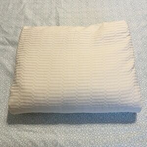 Ralph Lauren Green Label Raised Pattern King Size Duvet Cover Cotton Cream USA